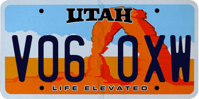 UT license plate V060XW