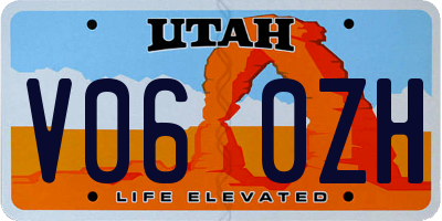UT license plate V060ZH