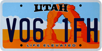 UT license plate V061FH