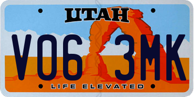 UT license plate V063MK