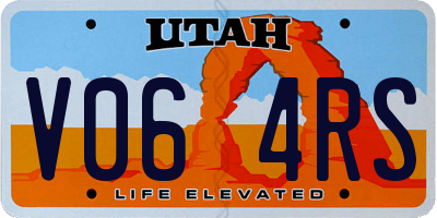 UT license plate V064RS