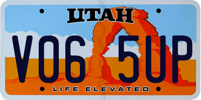 UT license plate V065UP