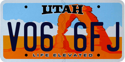 UT license plate V066FJ