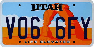UT license plate V066FY