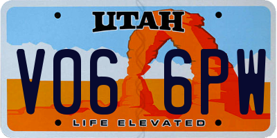 UT license plate V066PW