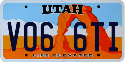 UT license plate V066TI