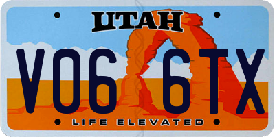 UT license plate V066TX