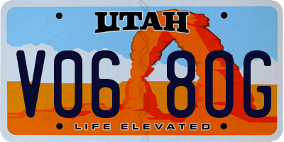 UT license plate V068OG