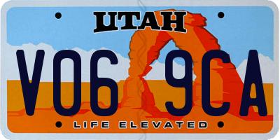 UT license plate V069CA