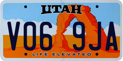 UT license plate V069JA