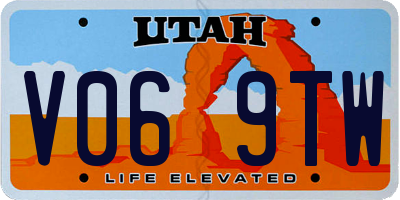 UT license plate V069TW