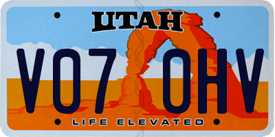 UT license plate V070HV