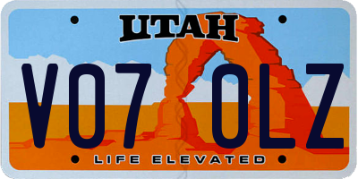 UT license plate V070LZ