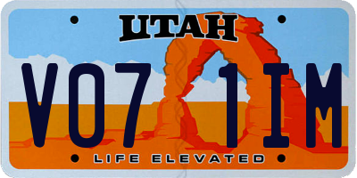 UT license plate V071IM