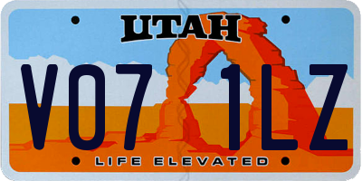 UT license plate V071LZ
