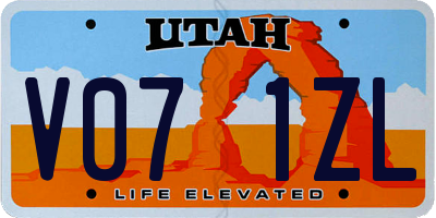UT license plate V071ZL