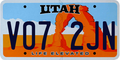 UT license plate V072JN