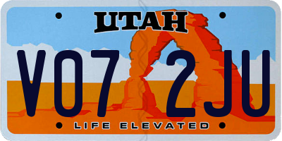 UT license plate V072JU