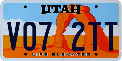 UT license plate V072TT