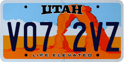 UT license plate V072VZ
