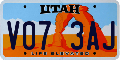 UT license plate V073AJ