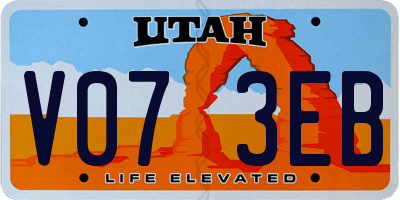UT license plate V073EB