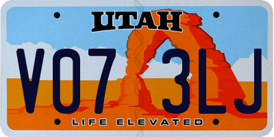 UT license plate V073LJ
