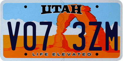 UT license plate V073ZM