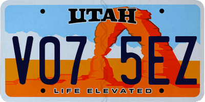 UT license plate V075EZ