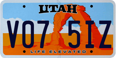 UT license plate V075IZ