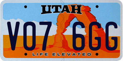 UT license plate V076GG