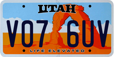 UT license plate V076UV