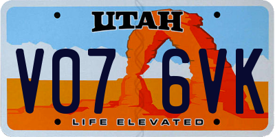 UT license plate V076VK