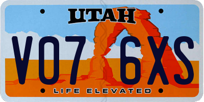 UT license plate V076XS