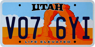 UT license plate V076YI