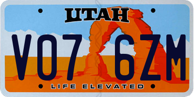 UT license plate V076ZM