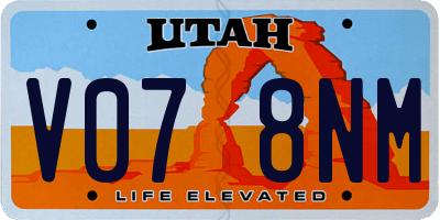 UT license plate V078NM