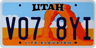 UT license plate V078YI