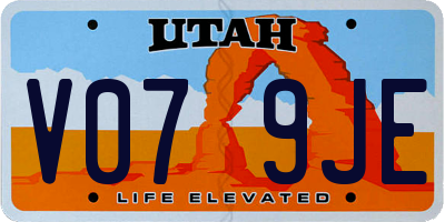 UT license plate V079JE