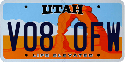 UT license plate V080FW