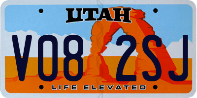 UT license plate V082SJ