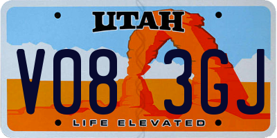 UT license plate V083GJ
