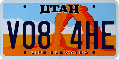 UT license plate V084HE