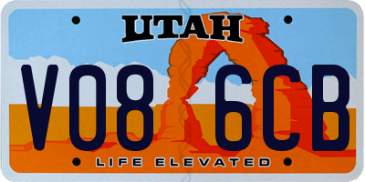 UT license plate V086CB