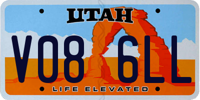 UT license plate V086LL
