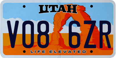 UT license plate V086ZR