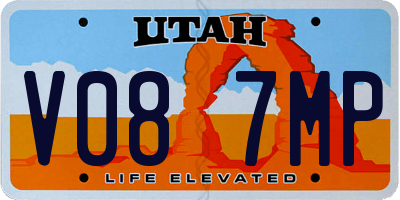 UT license plate V087MP