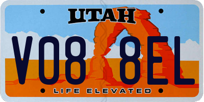 UT license plate V088EL