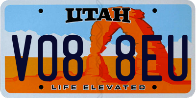 UT license plate V088EU