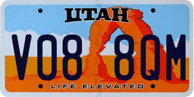 UT license plate V088QM